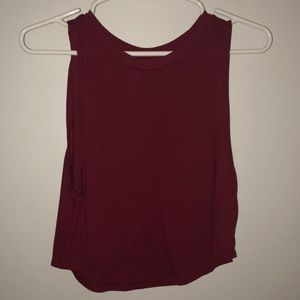 Maroon flowy crop top